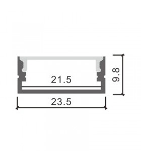 Perfil Aluminio MINIM Lacado Blanco Superficie -2 Metros-