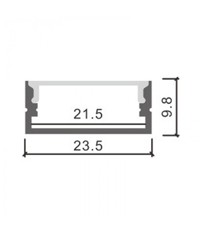 Perfil Aluminio MINIM Lacado Blanco Superficie -2 Metros-