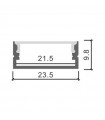 Perfil Aluminio MINIM Lacado Blanco Superficie -2 Metros-