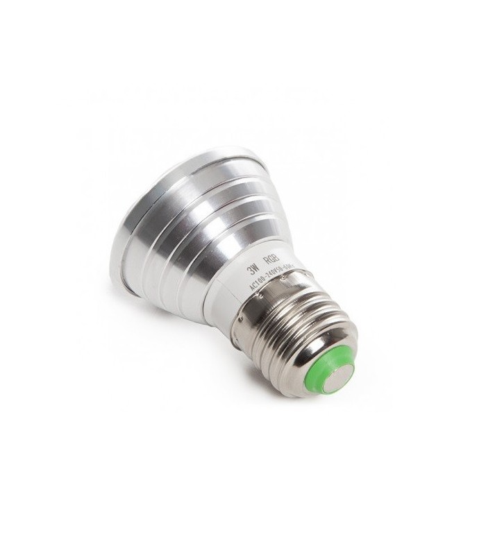 Dicroica E27 3W RGB + Mando IP20