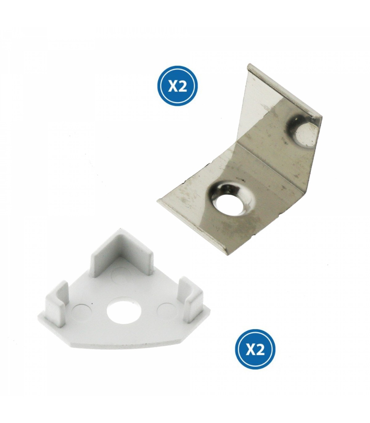 Pack 2 Tapones y 2 Grapas Para Perfil Lm3717