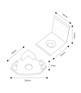 Pack 2 Tapones y 2 Grapas Para Perfil Lm3717