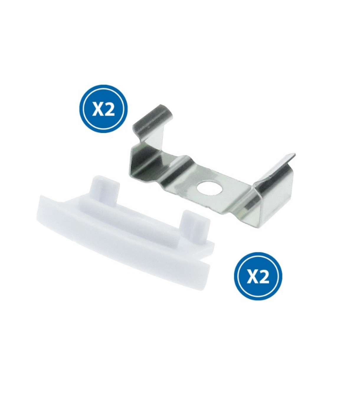 Pack 2 Tapones y 2 Grapas Para Perfil Lm3718