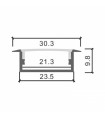 Perfil Aluminio LONG Lacado Blanco Empotrar -2 Metros-