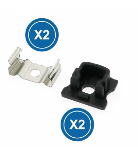 Pack 2 Tapones y 2 Grapas Para Perfil Lm3720