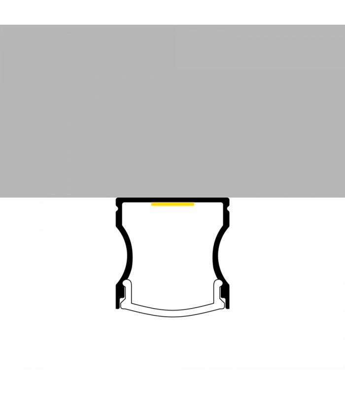 Perfil Aluminio HIGH Lacado Negro Superficie -2 Metros-
