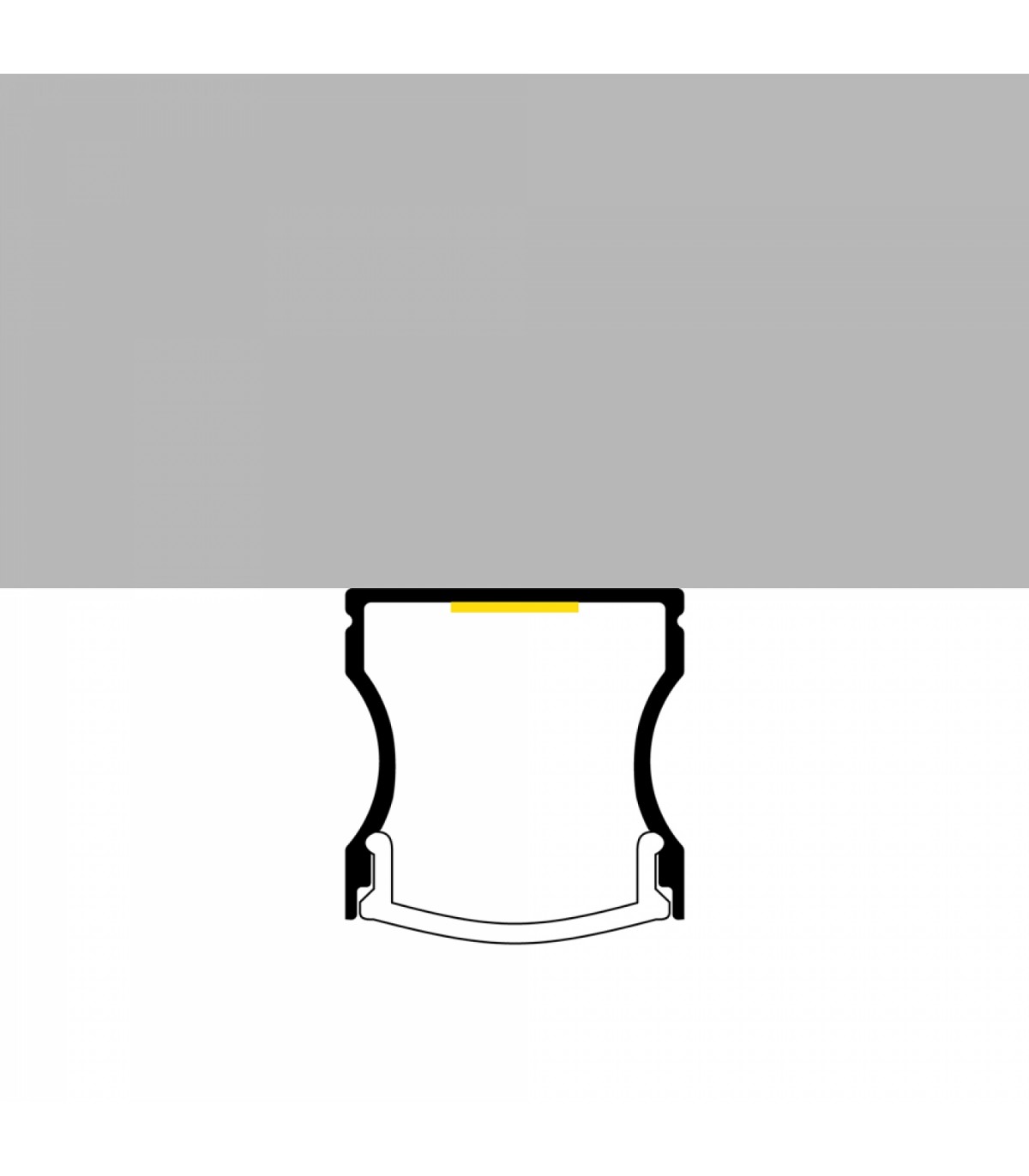 Perfil Aluminio HIGH Lacado Negro Superficie -2 Metros-
