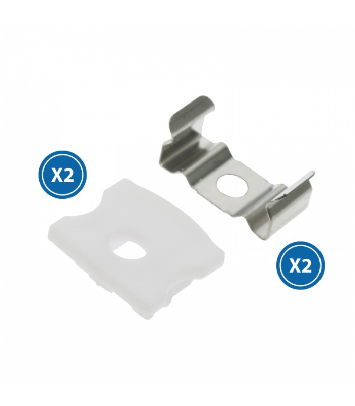 Pack 2 Tapones y 2 Grapas Para Perfil Lm3721