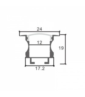 Perfil Aluminio LIVE Empotrar -2 Metros-