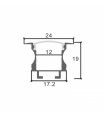 Perfil Aluminio LIVE Empotrar -2 Metros-