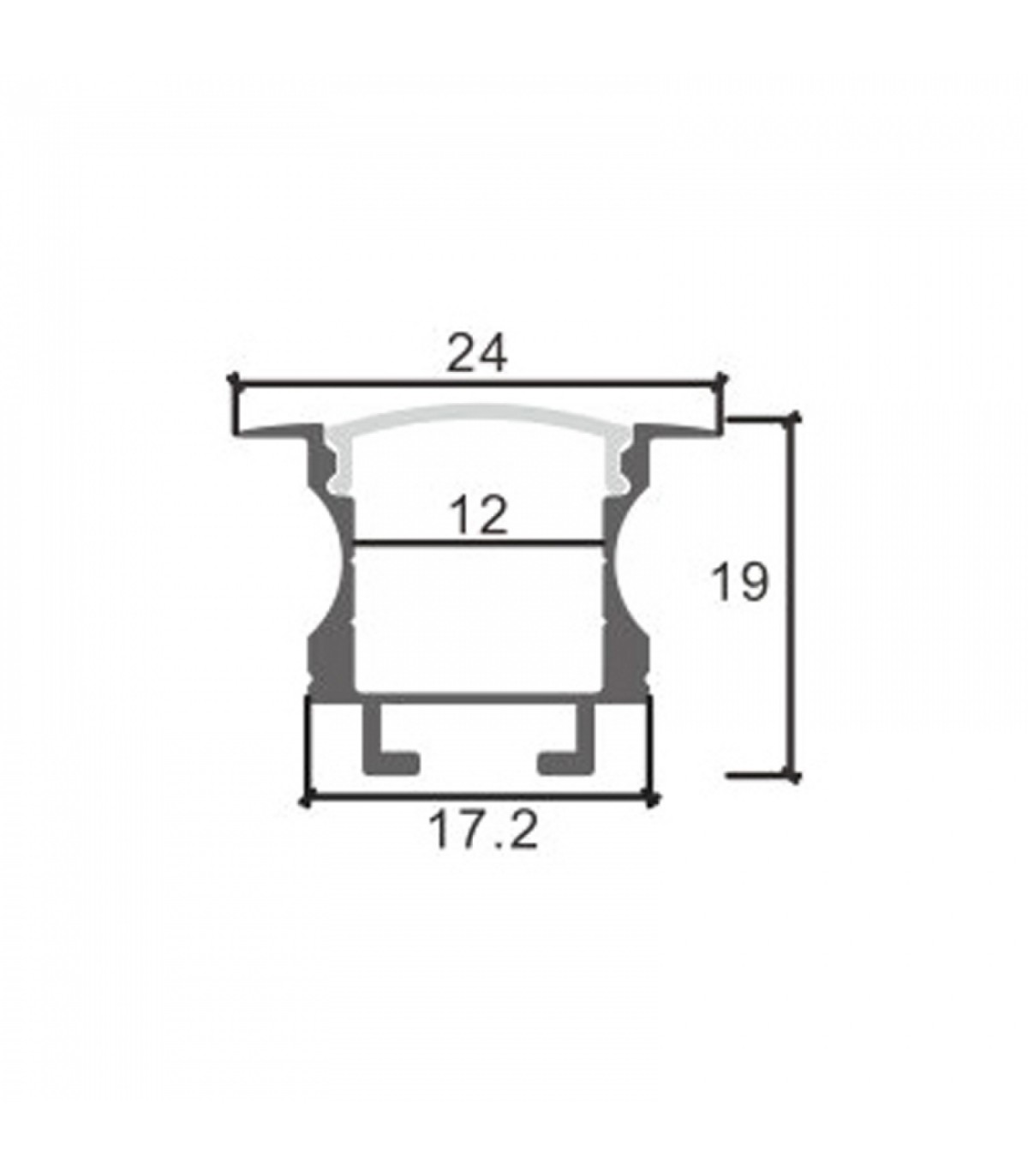 Perfil Aluminio LIVE Empotrar -2 Metros-