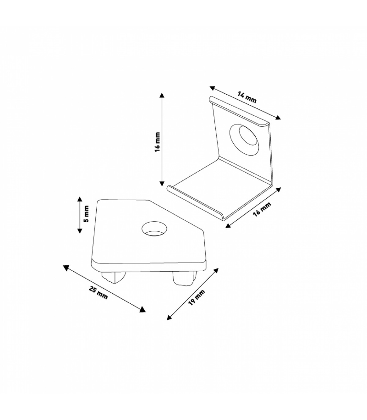 Pack 2 Tapones y 2 Grapas Para Perfil Lm3726