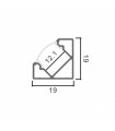 Perfil Aluminio Esquina KOPEP 45º Lacado Negro Superficie -2 Metros-