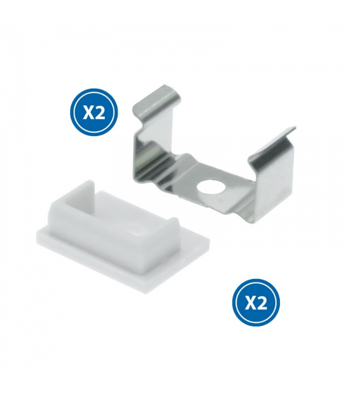 Pack 2 Tapones y 2 Grapas Para Perfil Lm3727
