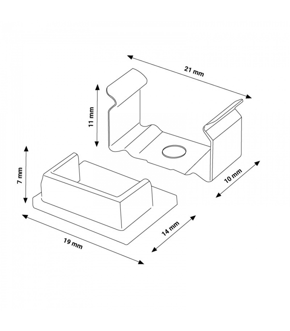 Pack 2 Tapones y 2 Grapas Para Perfil Lm3727