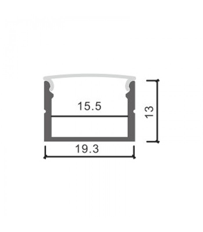 Perfil Aluminio WEFU Superficie -2 Metros-