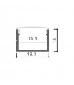 Perfil Aluminio WEFU Superficie -2 Metros-