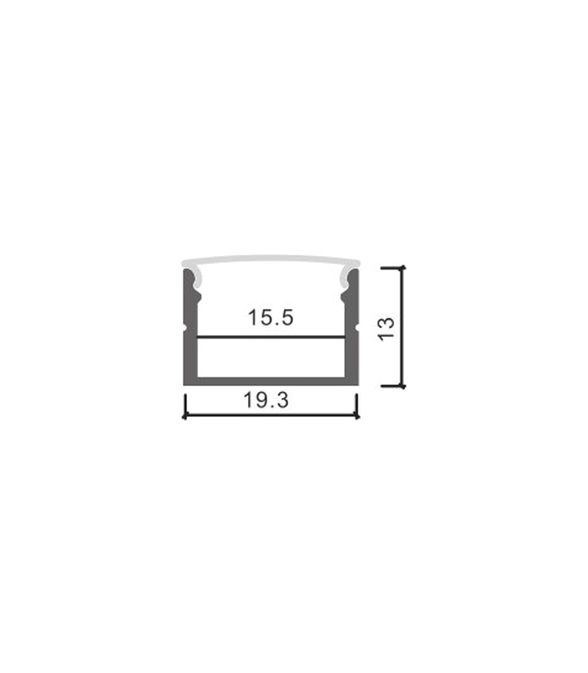 Perfil Aluminio WEFU Superficie -2 Metros-