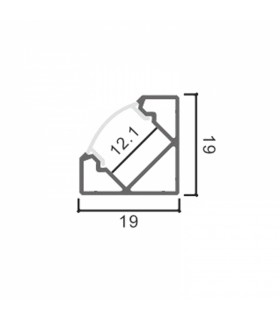 Perfil Aluminio Esquina KOPEP 45º Lacado Blanco Superficie -2 Metros-