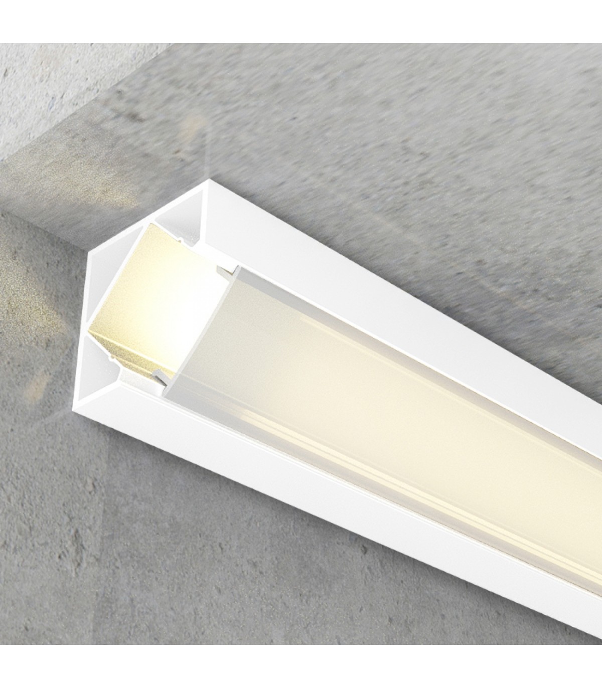 Perfil Aluminio Esquina KOPEP 45º Lacado Blanco Superficie -2 Metros-