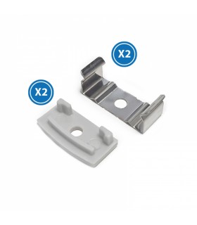 Pack 2 Tapones y 2 Grapas Para Perfil Lm3729