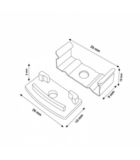 Pack 2 Tapones y 2 Grapas Para Perfil Lm3729
