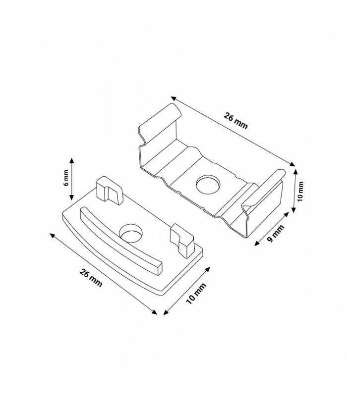 Pack 2 Tapones y 2 Grapas Para Perfil Lm3729