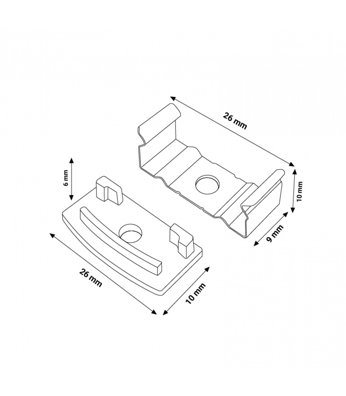 Pack 2 Tapones y 2 Grapas Para Perfil Lm3729