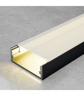 Perfil Aluminio MINIM Lacado Negro Superficie -2 Metros-
