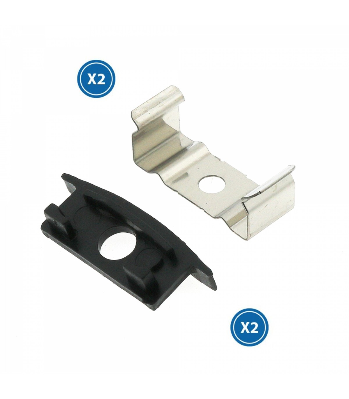 Pack 2 Tapones y 2 Grapas Para Perfil Lm3732