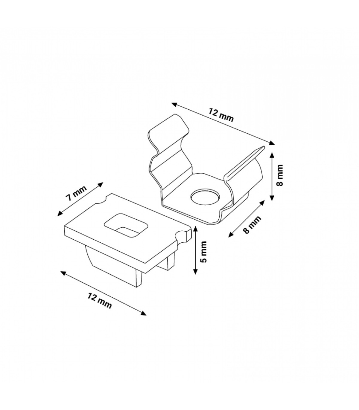 Pack 2 Tapones y 2 Grapas Para Perfil Lm3733