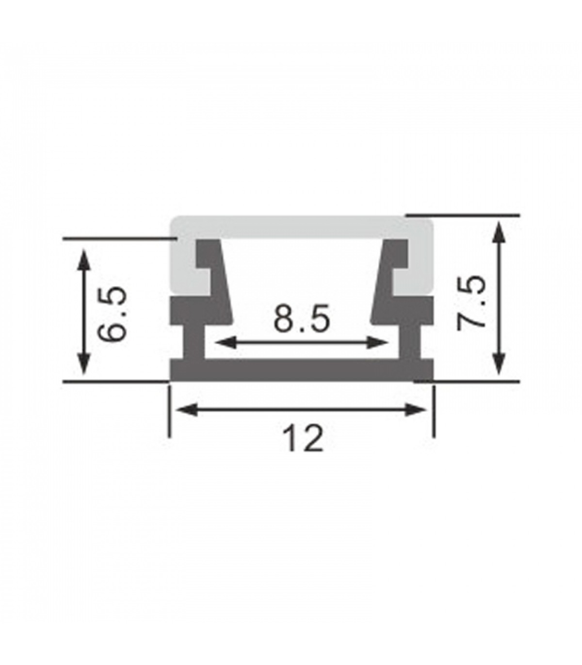 Perfil Aluminio SLIM Superficie -2 Metros-