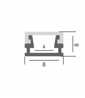 Perfil Aluminio SUPERSLIM Superficie -2 Metros-