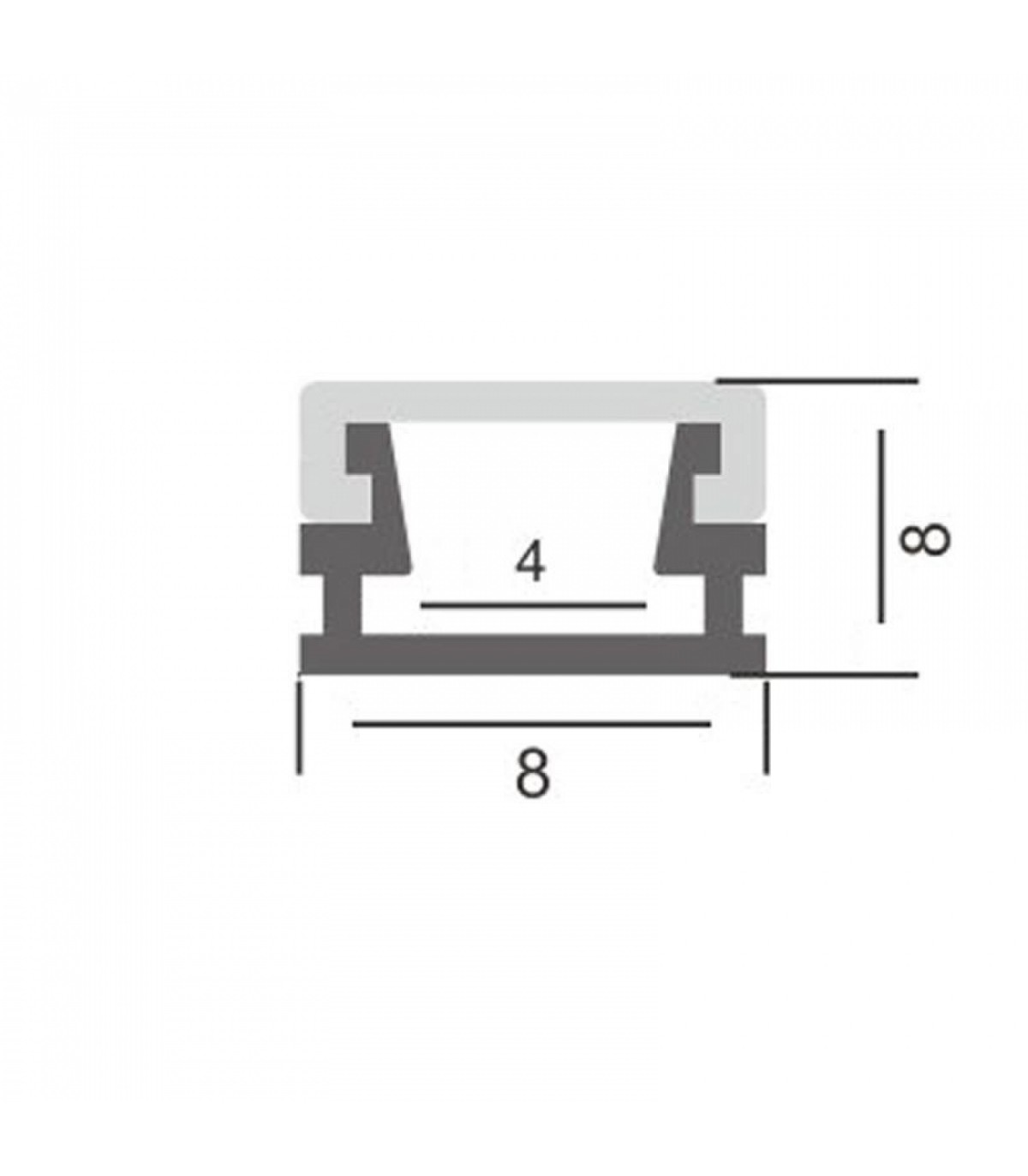 Perfil Aluminio SUPERSLIM Superficie -2 Metros-