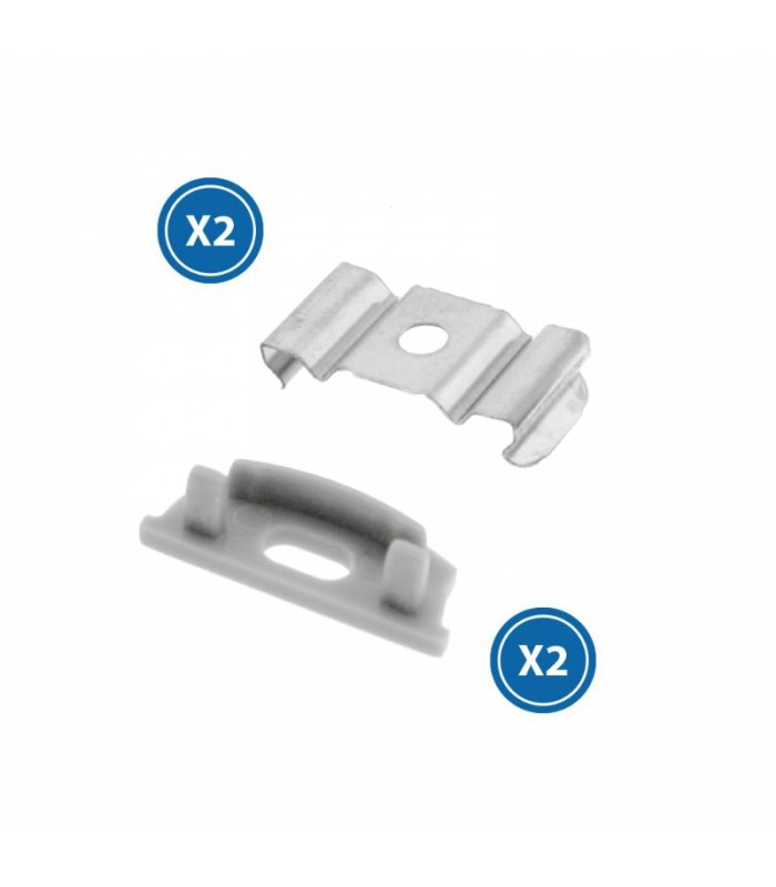Pack 2 Tapones y 2 Grapas Para Perfil Lm3737