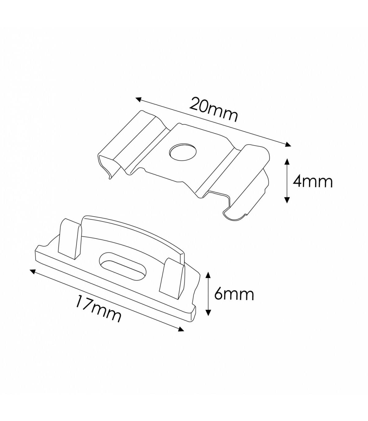 Pack 2 Tapones y 2 Grapas Para Perfil Lm3737