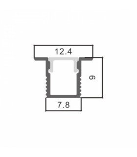 Perfil Aluminio YORET Empotrar -2 Metros-