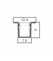 Perfil Aluminio YORET Empotrar -2 Metros-