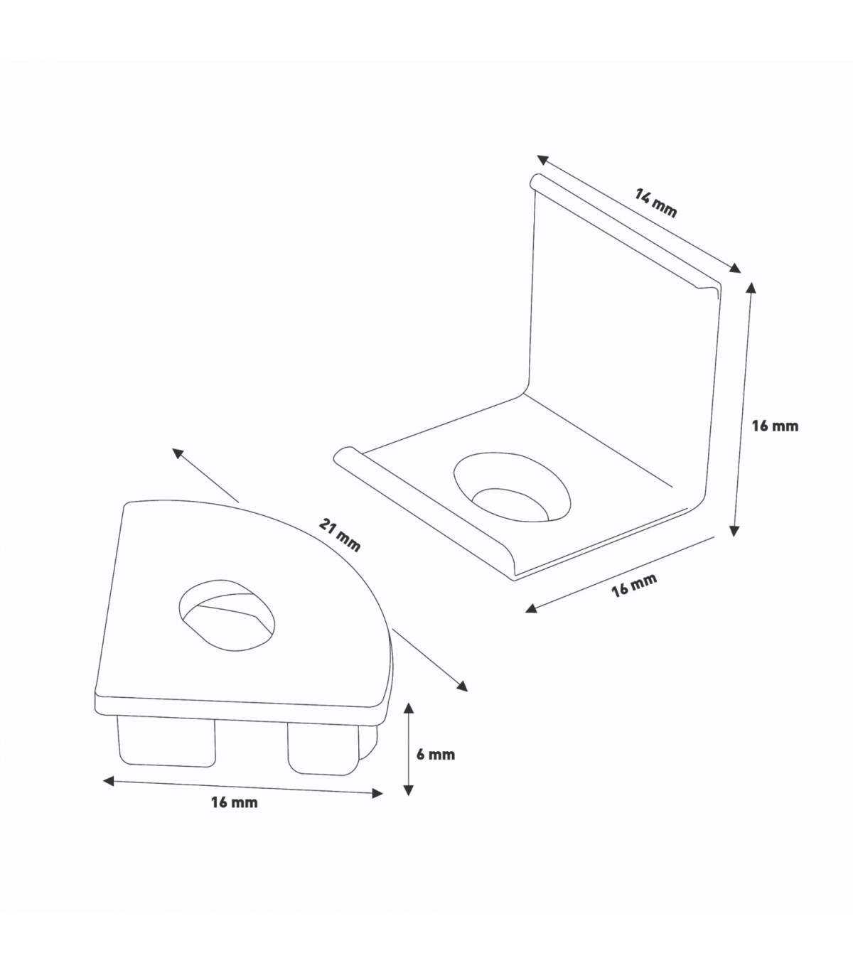 Pack 2 Tapones y 2 Grapas Para Perfil Lm3742