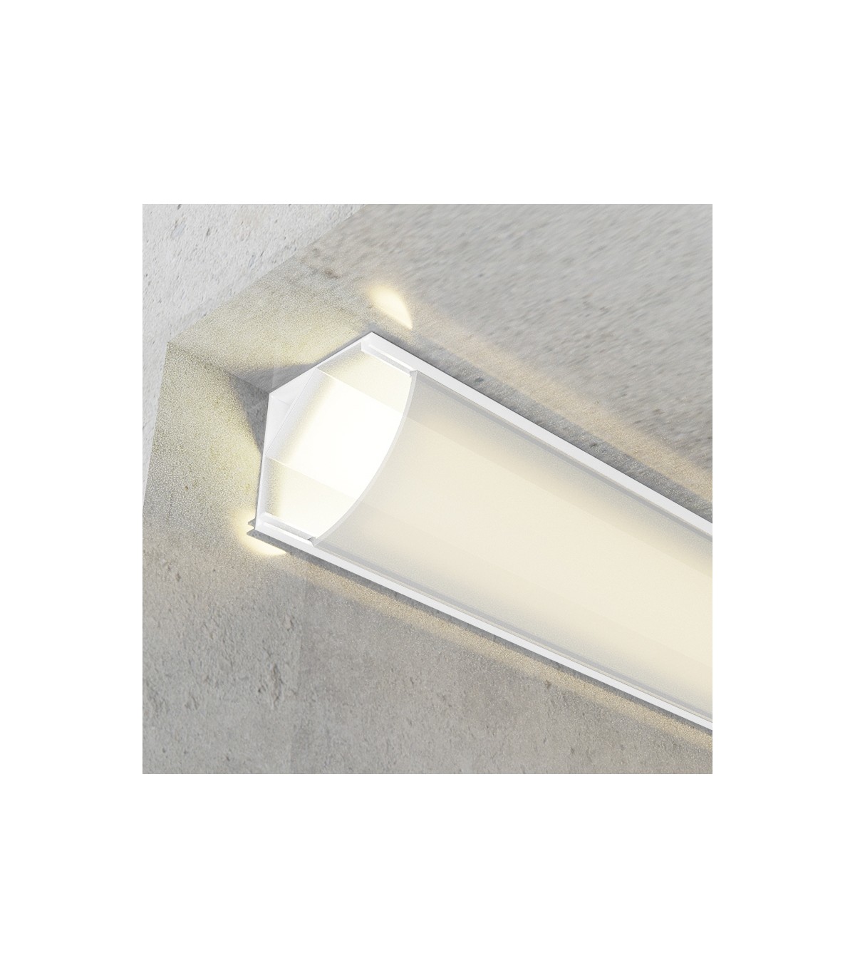 Perfil Aluminio Esquina II 45º Lacado Blanco Superficie -2 Metros-