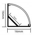 Perfil Aluminio Esquina II 45º Lacado Blanco Superficie -2 Metros-