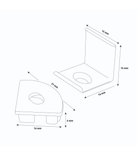Pack 2 Tapones y 2 Grapas Para Perfil Lm3744