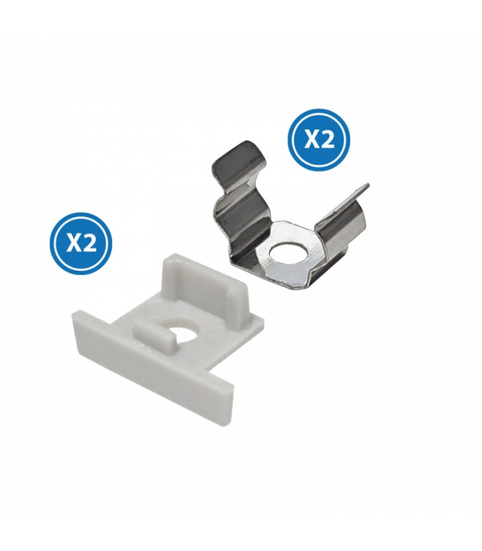 Pack 2 Tapones y 2 Grapas Para Perfil Lm3745