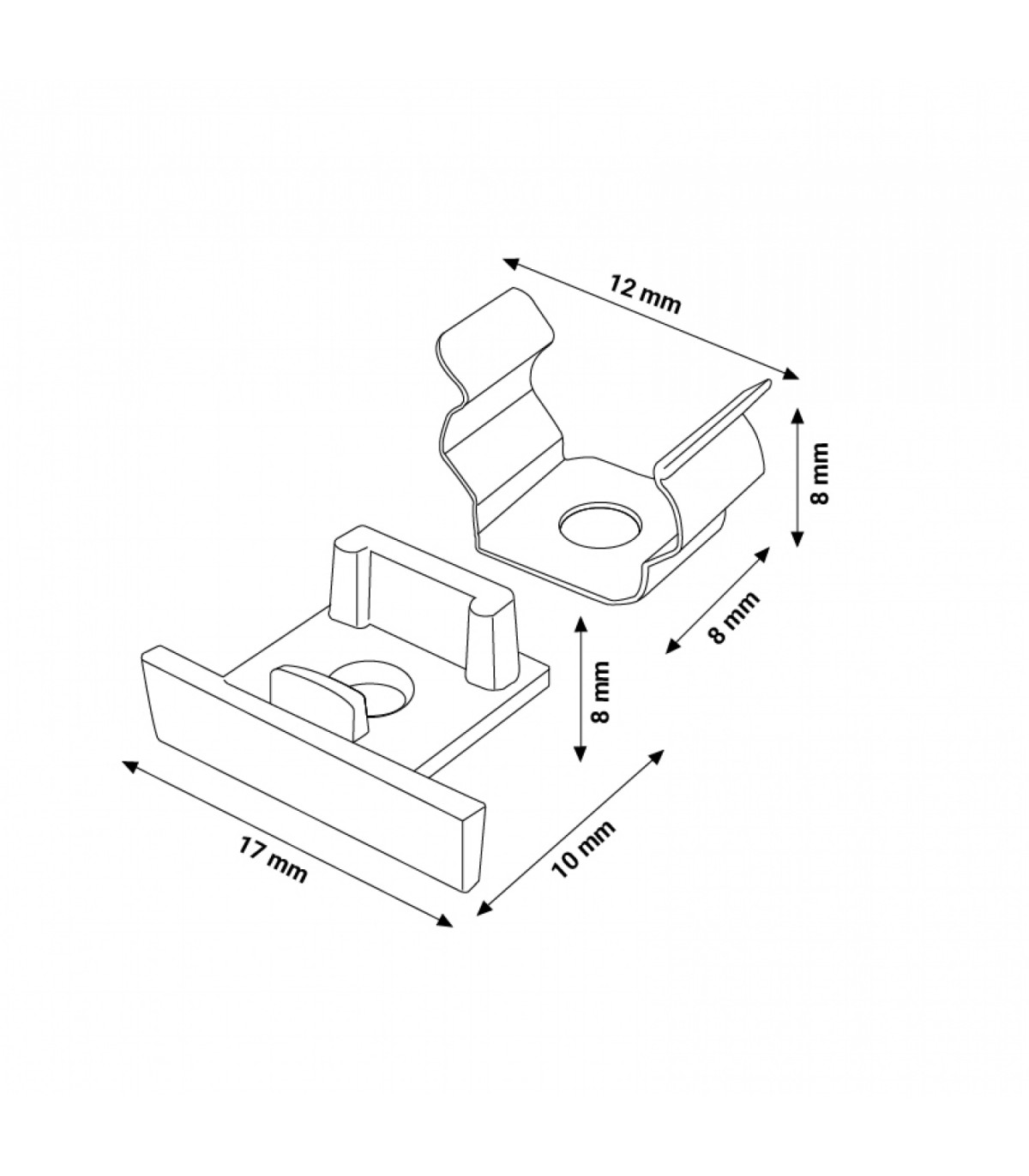Pack 2 Tapones y 2 Grapas Para Perfil Lm3745