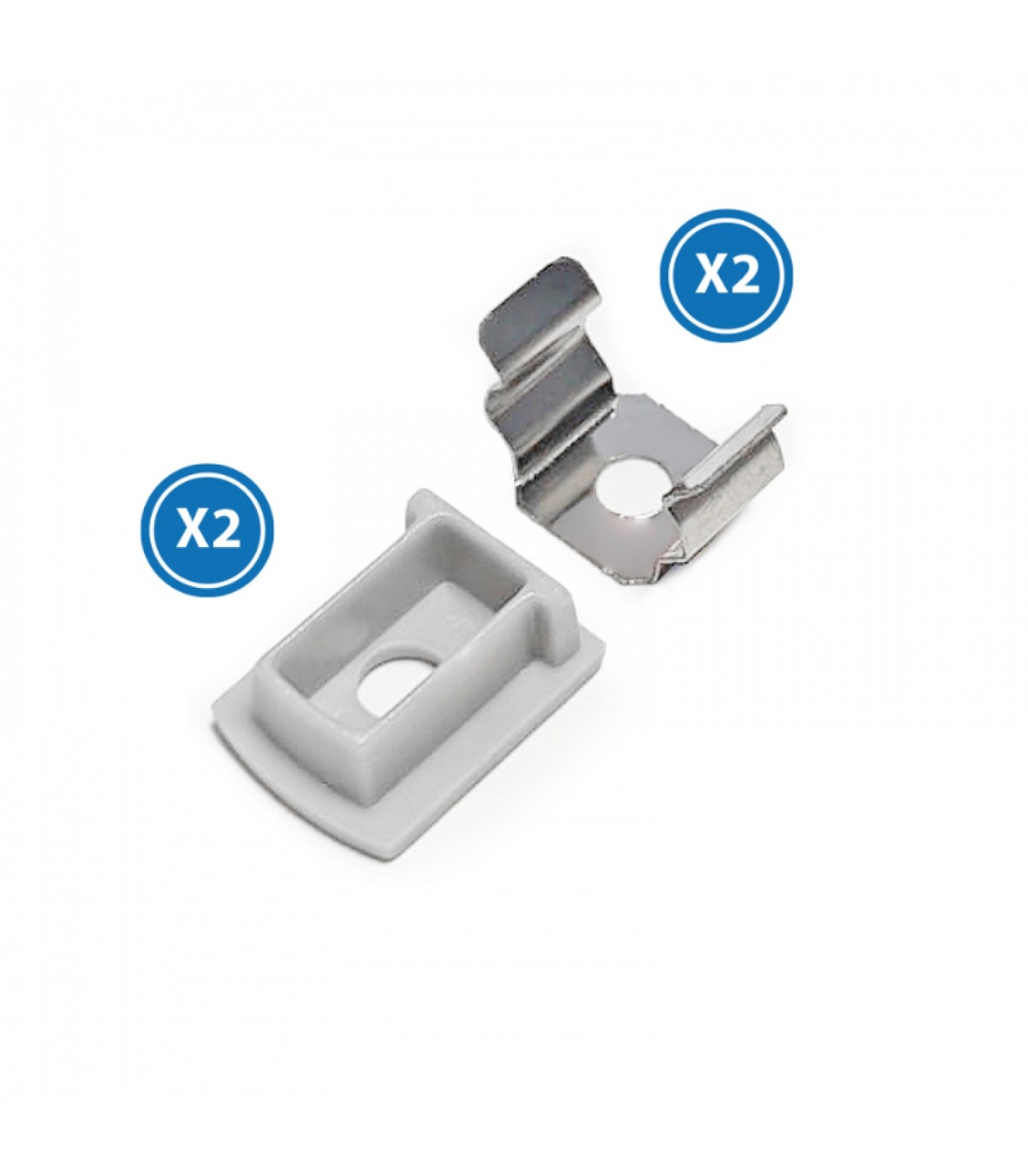 Pack 2 Tapones y 2 Grapas Para Perfil Lm3747