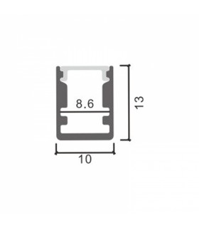 Perfil Aluminio FIX Superficie -2 Metros-