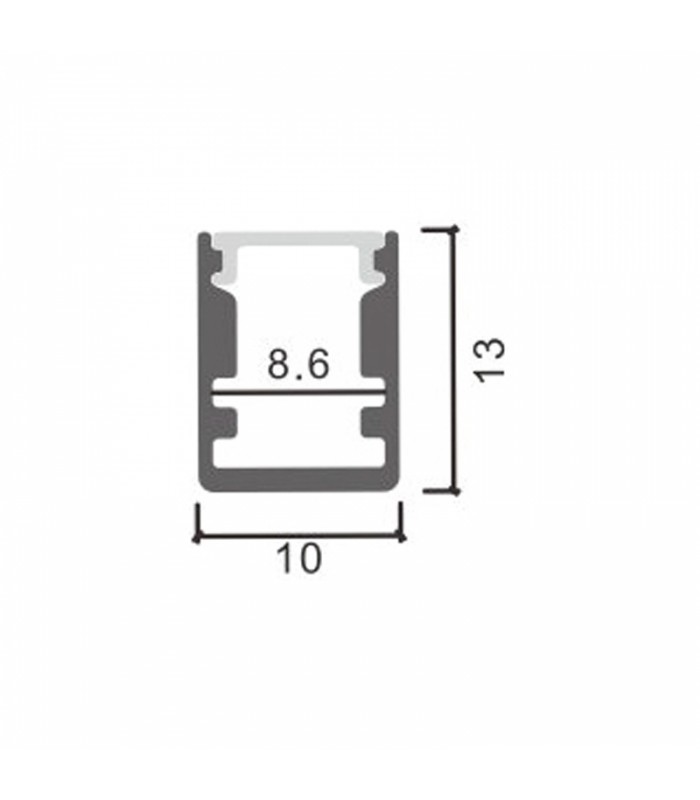 Perfil Aluminio FIX Superficie -2 Metros-