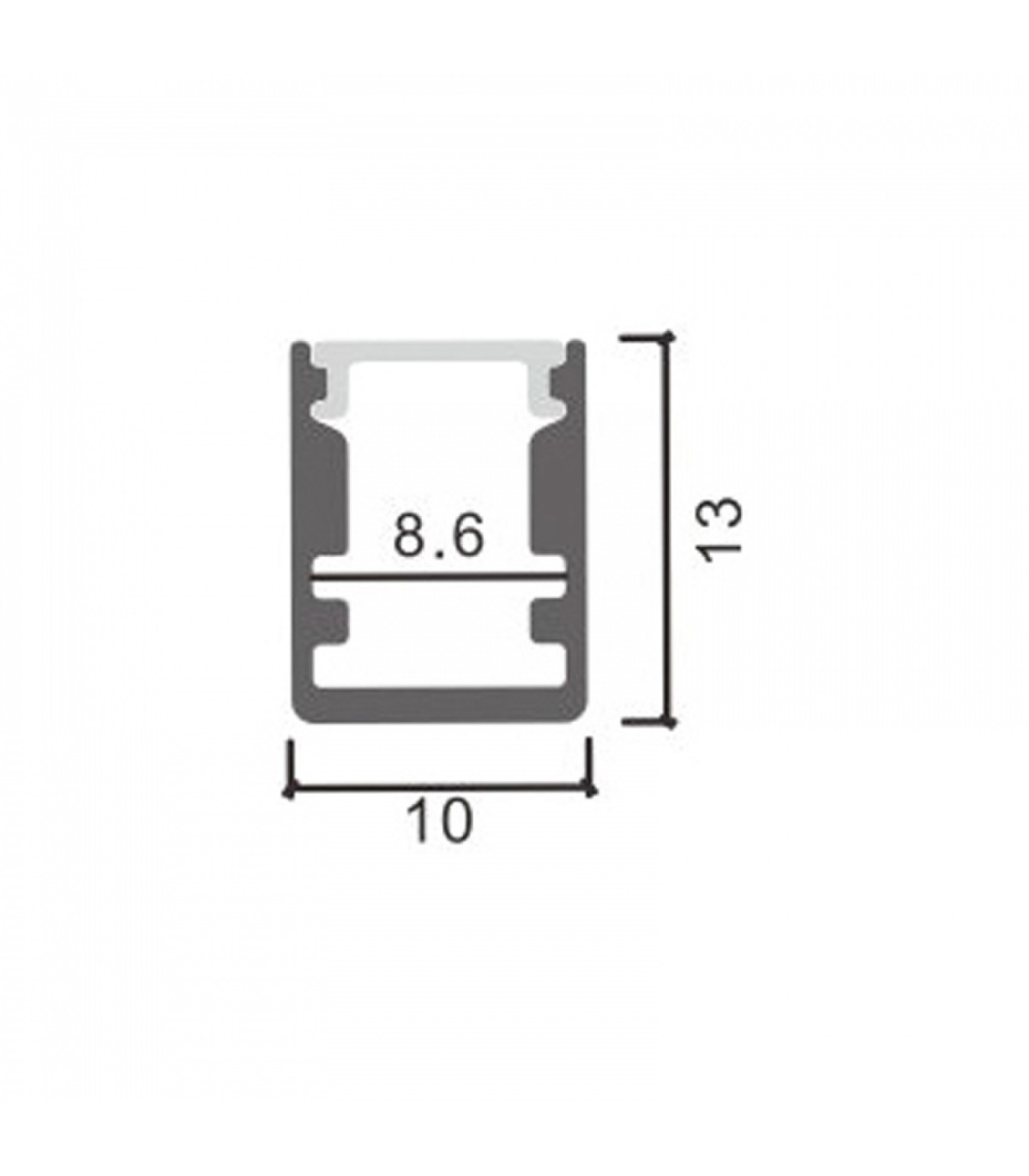 Perfil Aluminio FIX Superficie -2 Metros-