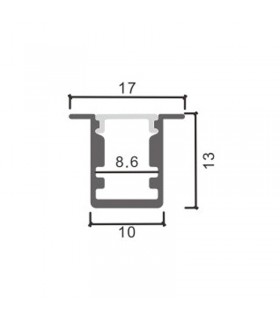 Perfil Aluminio SOR Empotrar -2 Metros-