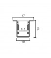 Perfil Aluminio SOR Empotrar -2 Metros-